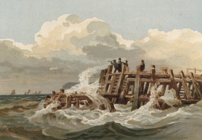 Oude pier, vissers op de uitkijk door Edward after Duncan